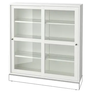HAVSTA glass-door cabinet, white, 121x35x123 cm