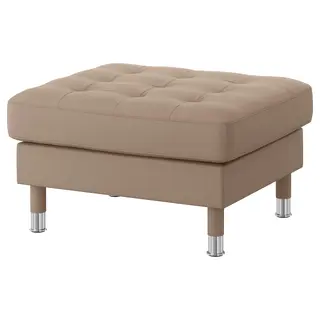 LANDSKRONA footstool, Grann/Bomstad dark beige/metal, Length 77 x Width 65 x Height 44 cm