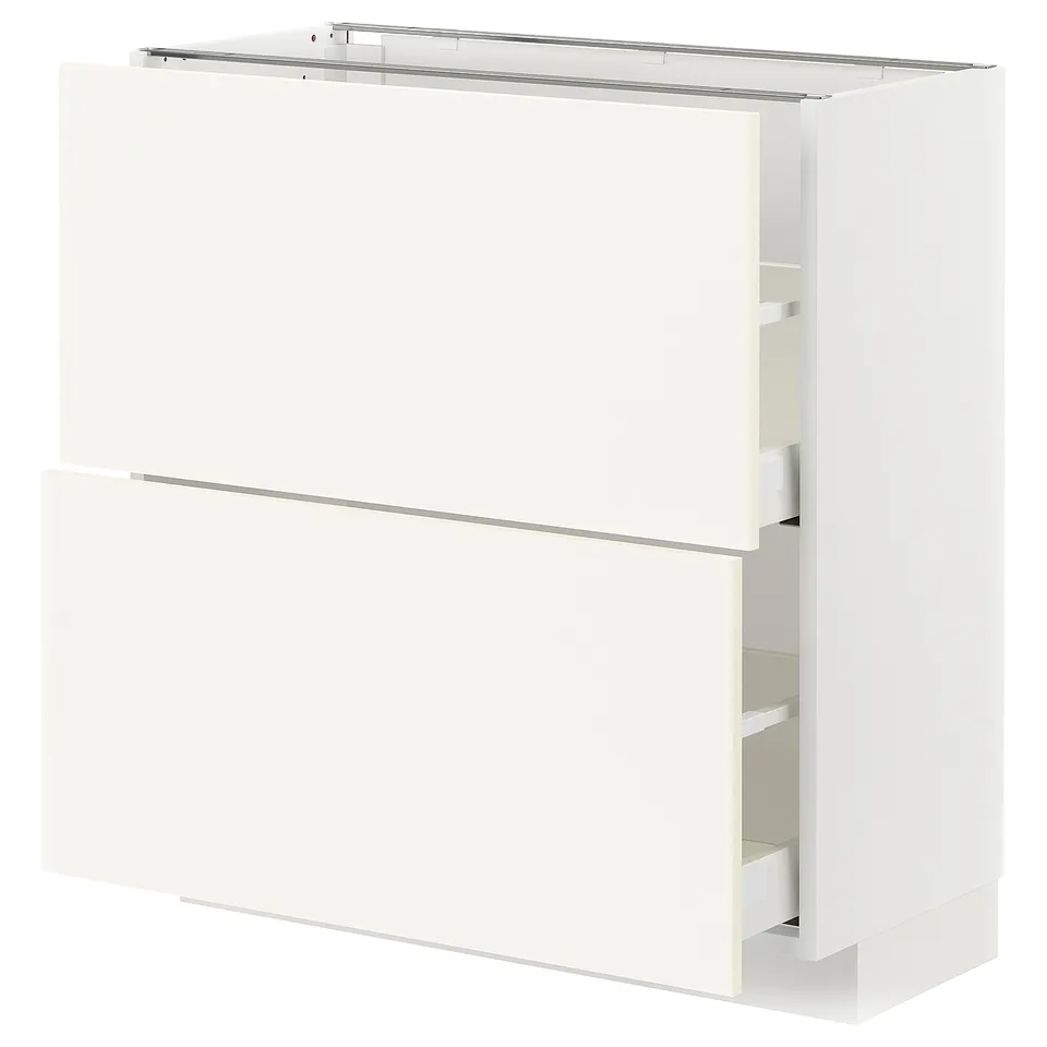 METOD white kitchen cabinet with smooth drawer and sleek design.