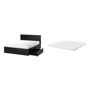 MALM/ÅNNFJÄLLET Bed with 8cm thick mattress, coir, foam, super firm