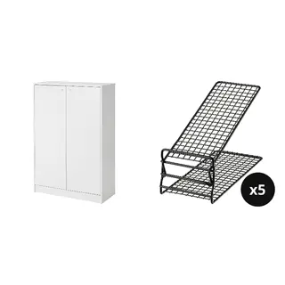 KLEPPSTAD/SKOSTALL set: shoe cabinet/storage + shoe organiser x5