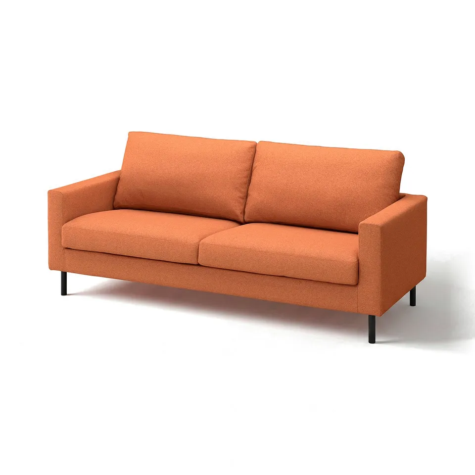 Orange SALTSJÖBADEN sofa, modern minimalist design, sturdy yet comfy with metal legs.