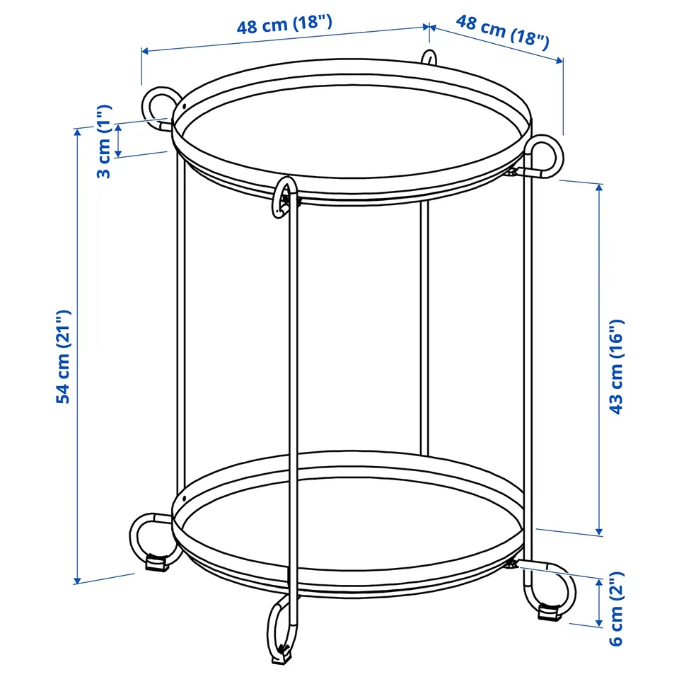 Illustration with measurements for the product: LIVELYCKE.