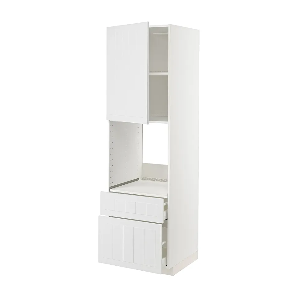 White METOD kitchen unit, modern design with adjustable shelves, measuring 60x60 cm.