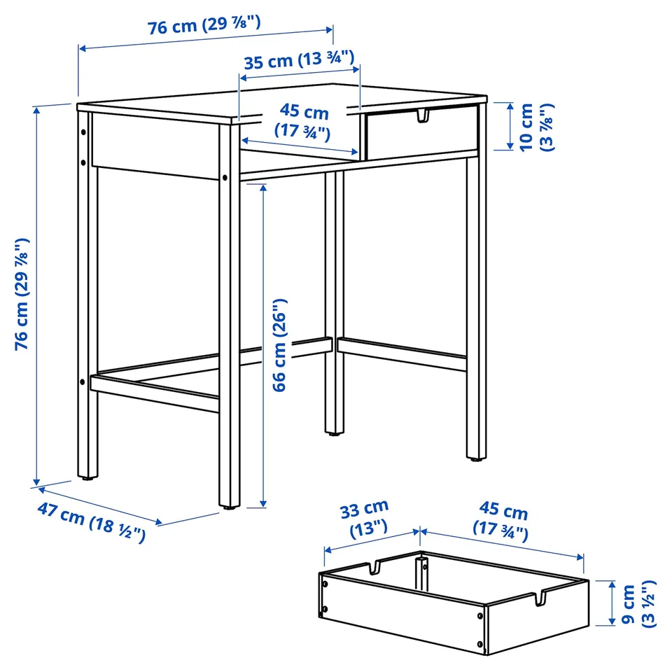 Illustration with measurements for the product: NORDKISA.