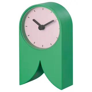 FLODKRÄFTA clock, green/pink, 8x15x4 cm