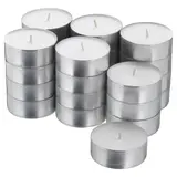 GLIMMA unscented candle in metal cup, 9 hr