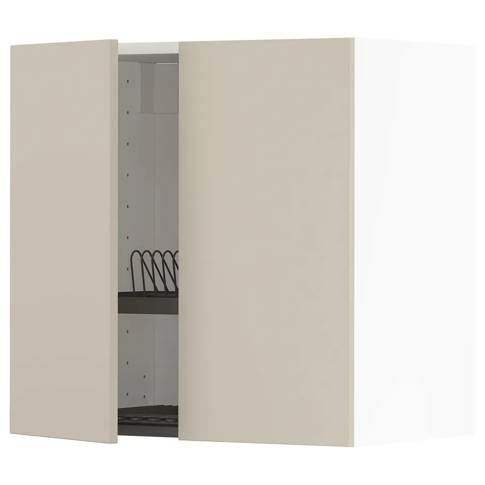 METOD kitchen unit in beige with modern design and adjustable shelf.