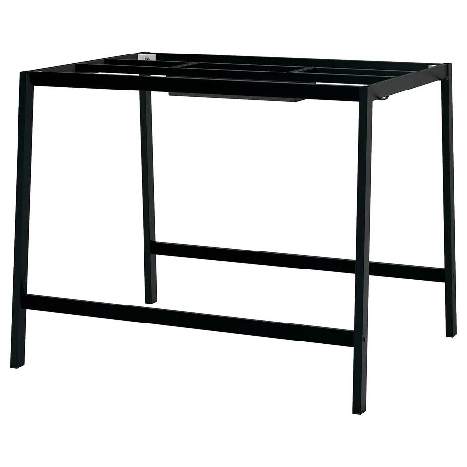 Black MITTZON cable table with metal frame, rectangular shape, and modern design for organising.
