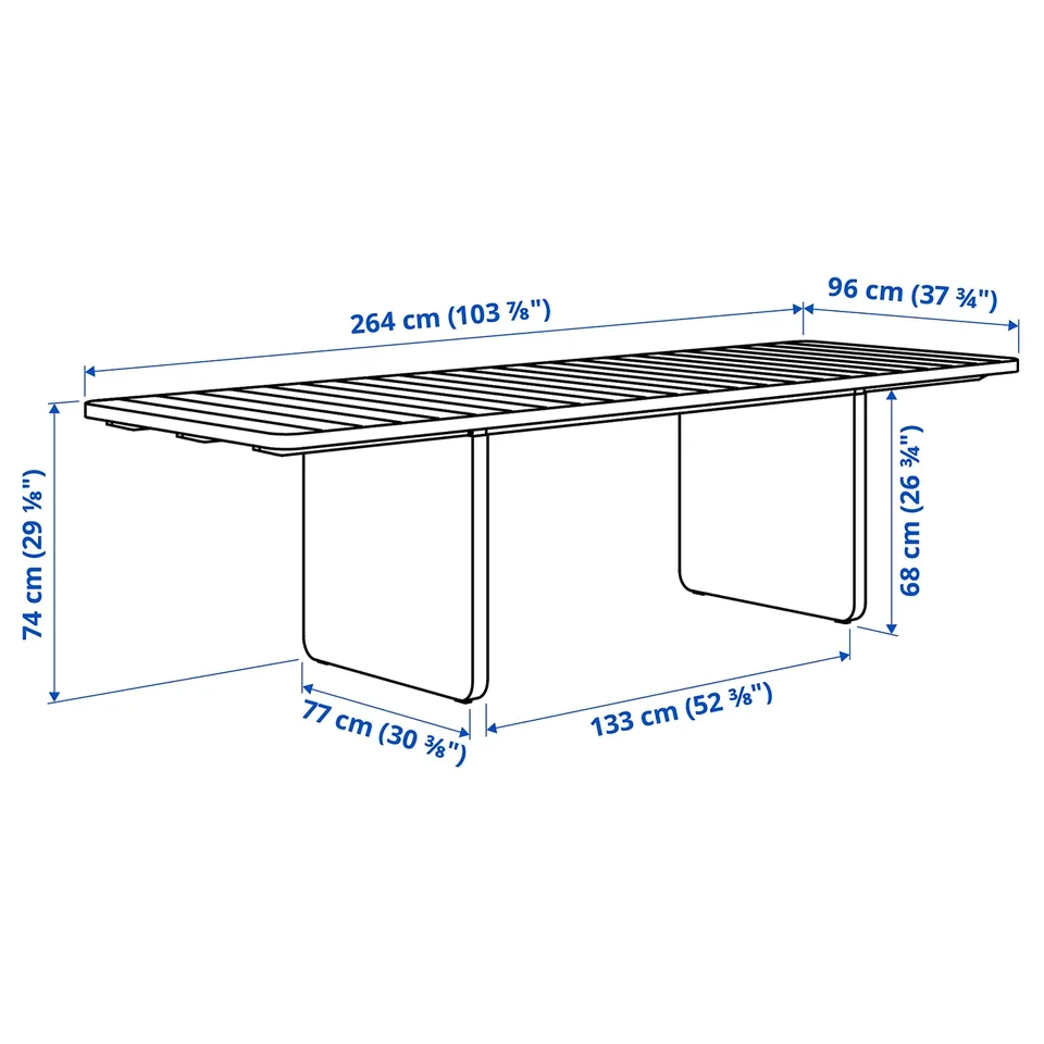 Illustration with measurements for the product: VITTSKÄR.