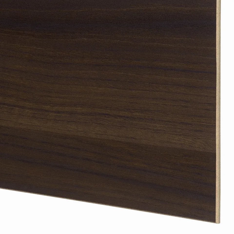 AULI / MEHAMN Pair of sliding doors, black mirror glass/double sided dark brown oak effect, 200x236 cm