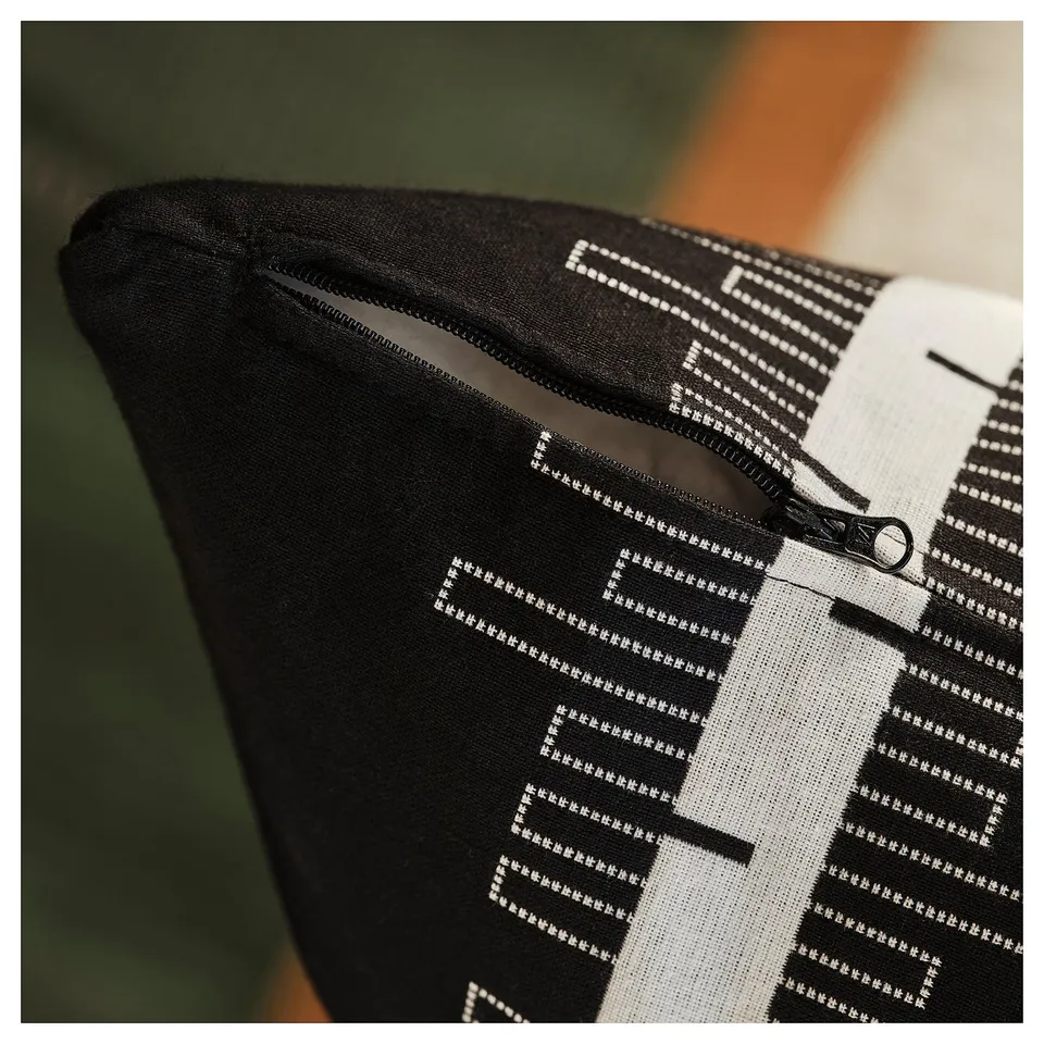 STOCKHOLM 2025 Cushion cover, black/off-white, 50x50 cm