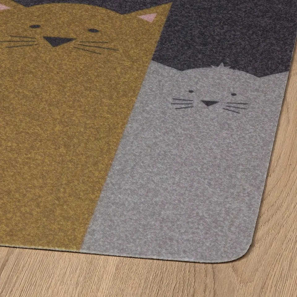 TURISTVÄG Door mat, indoor, cat pattern, 40x60 cm