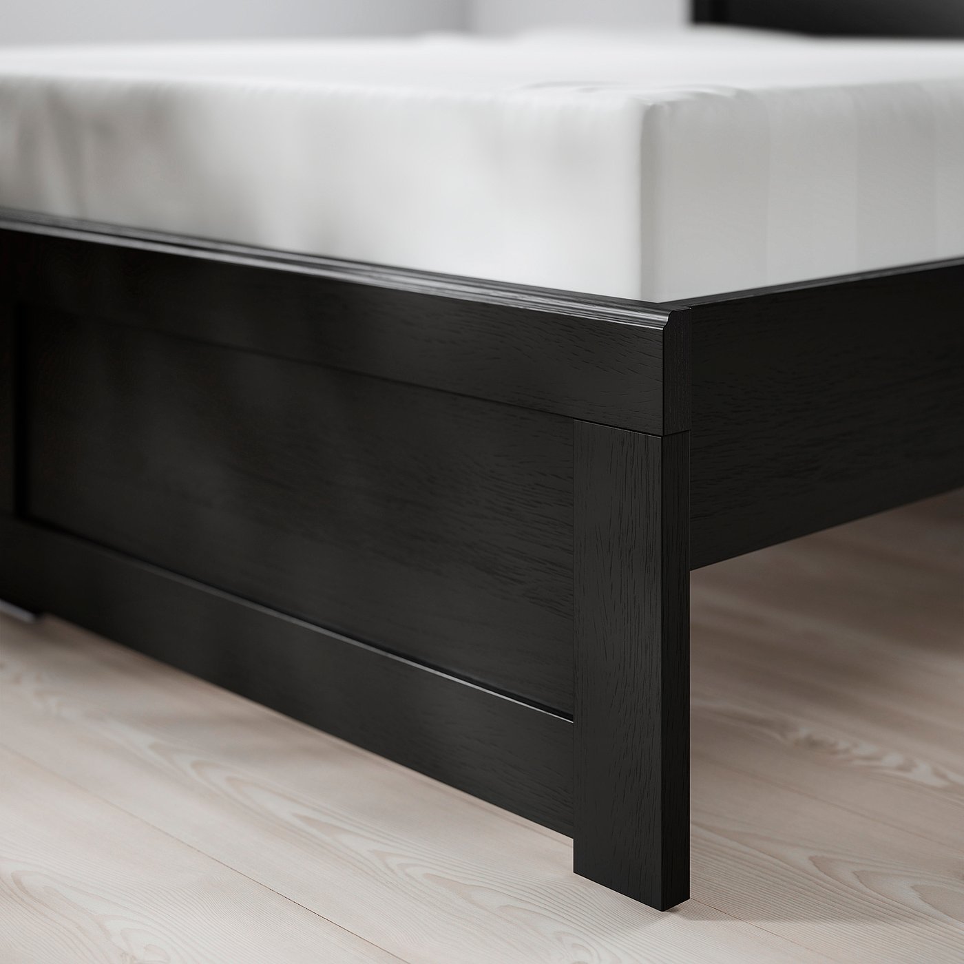 FÅGELFJÄLLET Bed frame, black oak effect, 150x200 cm