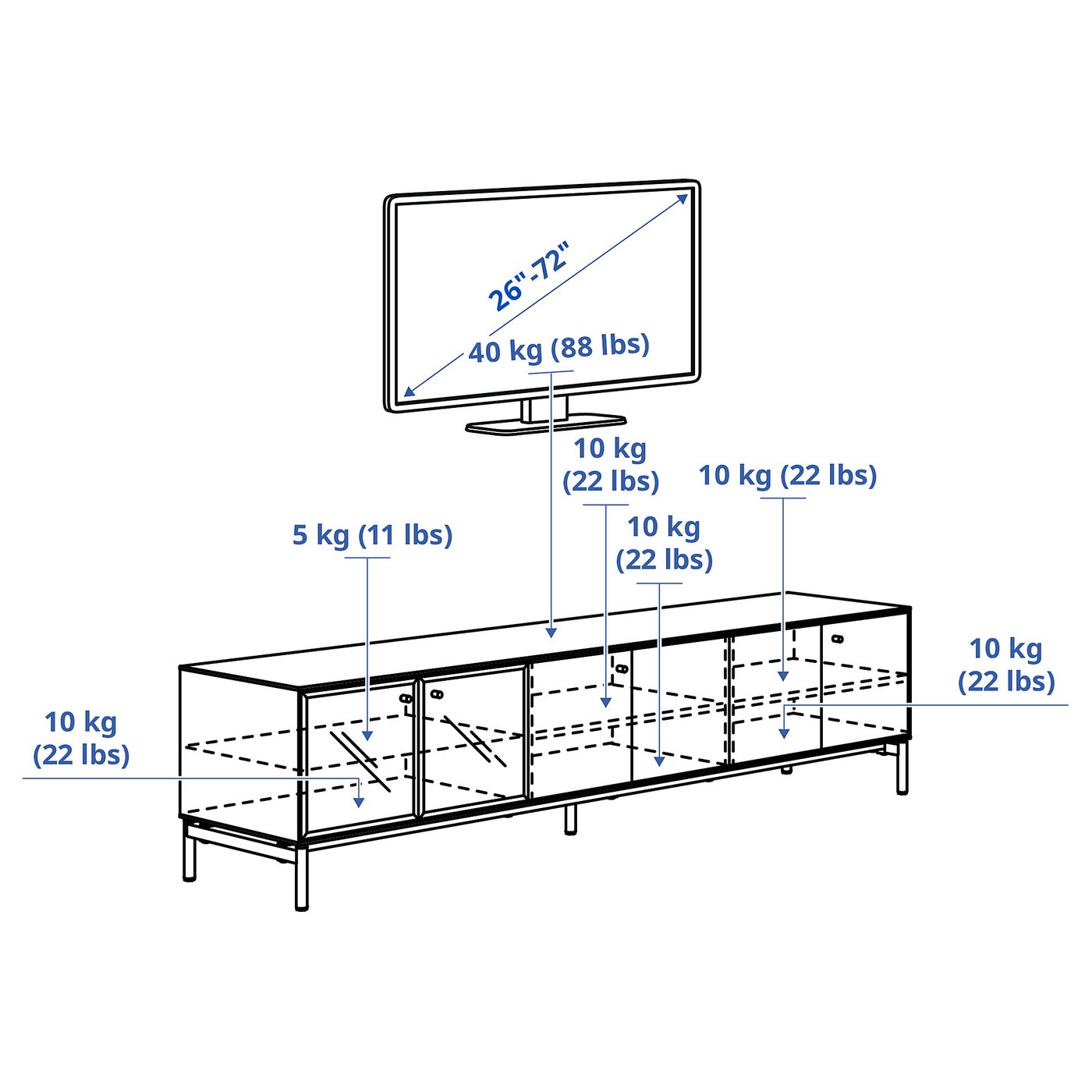 Illustration with measurements for the product: BOASTAD.