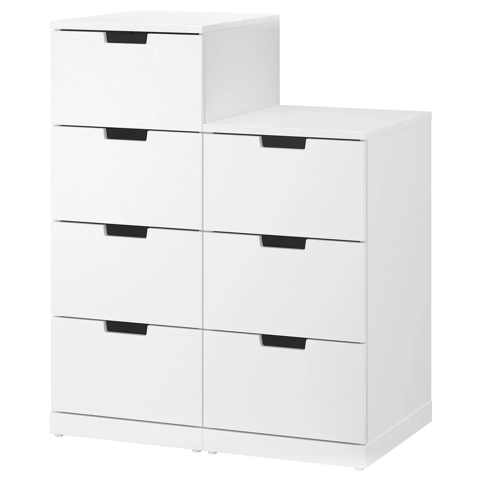 NORDLI white 2/3-tier modern drawers