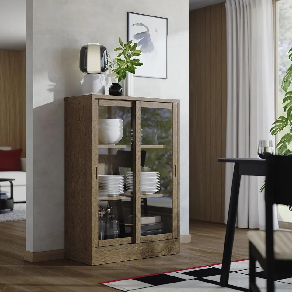 part: TONSTAD cabinet with sliding glass doors