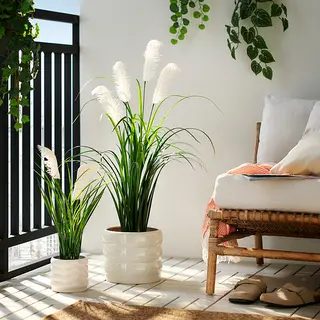 FEJKA/HASSELBUKETT set: artificial potted plant + plant pot