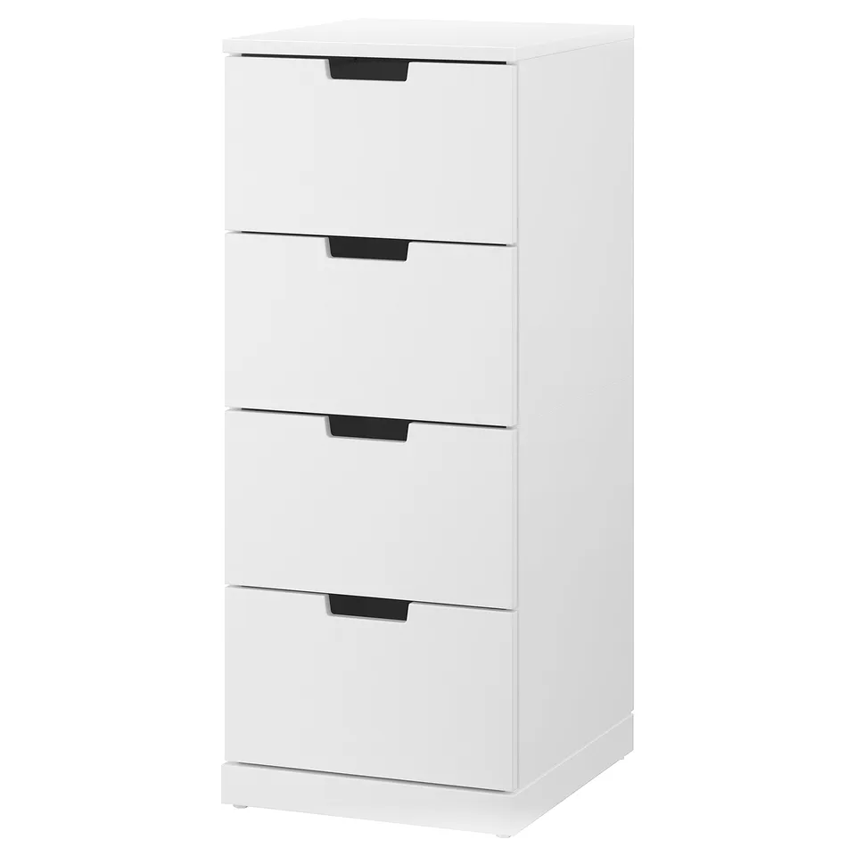 NORDLI: white 4-drawer chest, modern design.