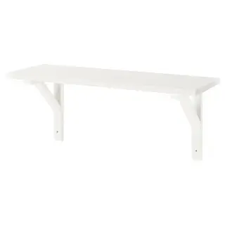 BURHULT / SANDSHULT wall shelf, white/white stained aspen, 59x20 cm