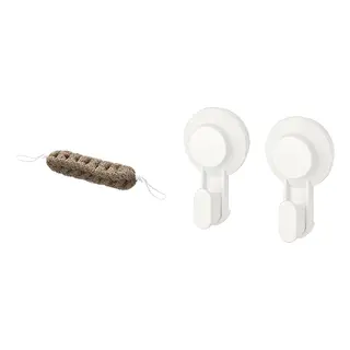 FLADINGEN/TISKEN set: body puff + hook with suction cup