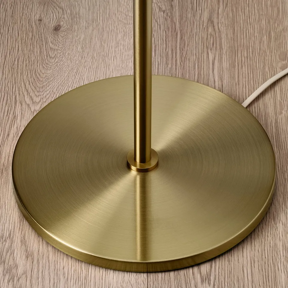 AKTERSPRING Floor lamp, opal white glass/brass-plated, 162 cm