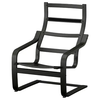 POÄNG armchair frame, black, Width 68 x Depth 82 x Height 94 cm