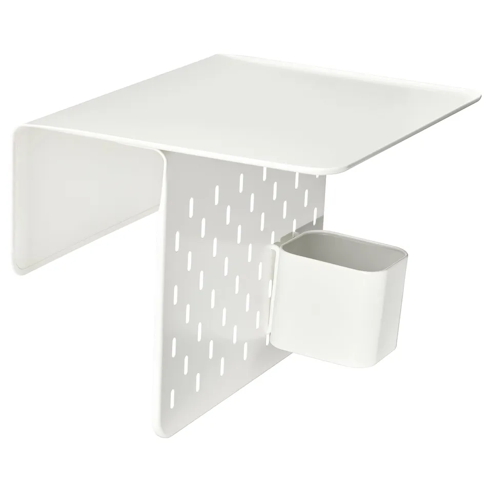KRAMPHULT / SKÅDIS Armrest tray with container, white metal/white