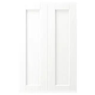ENKÖPING 2-p door f corner base cabinet set, white wood effect, 25x80 cm