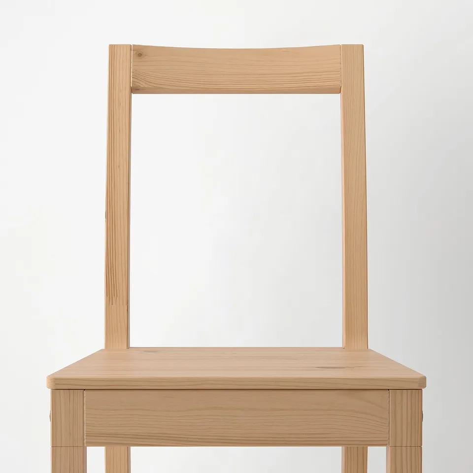 Wooden chair backrest, angled, natural grain