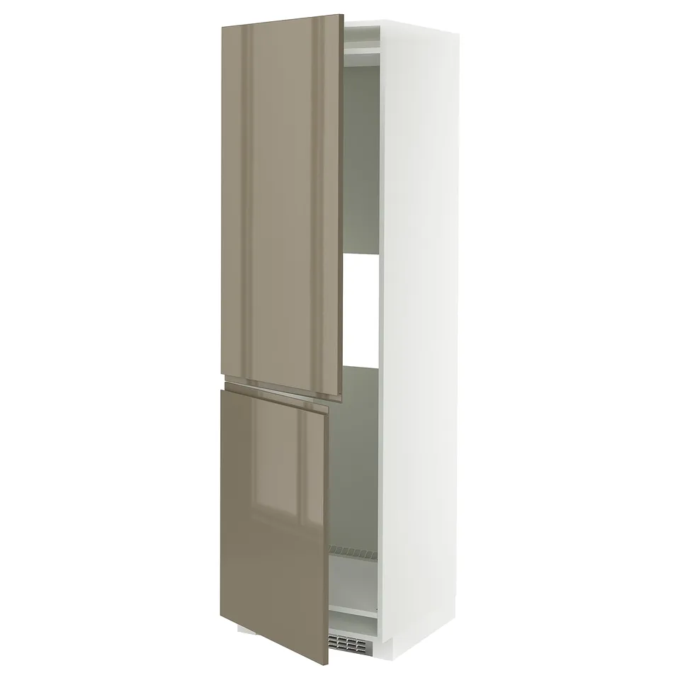 Modern gold thomson kitchen cabinet with sleek handle and adjustable shelf.