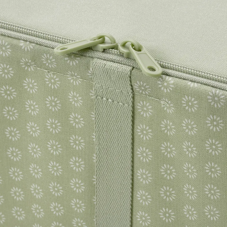 HEMMAFIXARE Storage case, flower/pale grey-green, 69x51x19 cm