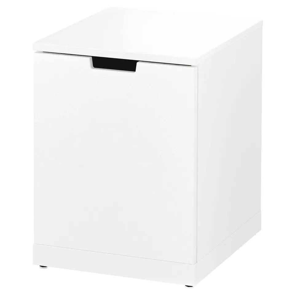 White NORDLI chest of drawers with single drawer, modern and minimalist design.