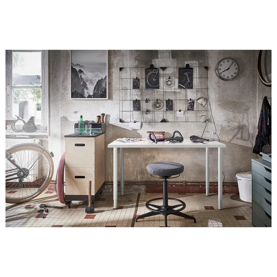 LAGKAPTEN / OLOV Desk, white, 120x60 cm