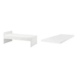 SLÄKT/ÅRBERGET set: bed frame with slatted bed base + natural latex mattress