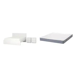 MALM/VESTMARKA Bed with 18cm thick mattress, sprung, foam, extra firm