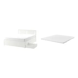 SONGESAND/ÅNNFJÄLLET Bed with 8cm thick mattress, coir, foam, super firm
