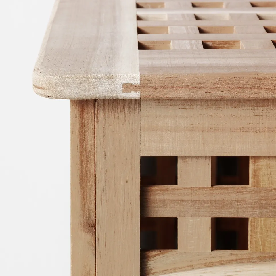 Close-up of high-quality wooden table edge, showcasing smooth finish and natural grain details.