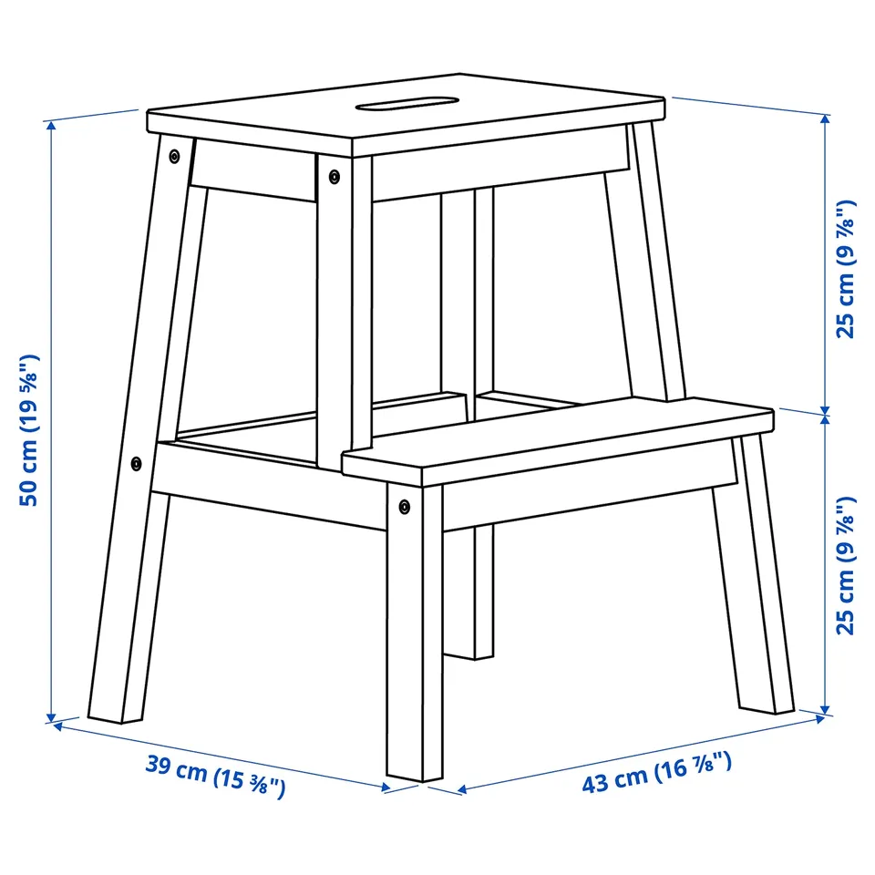 BEKVÄM Step stool, aspen, 50 cm