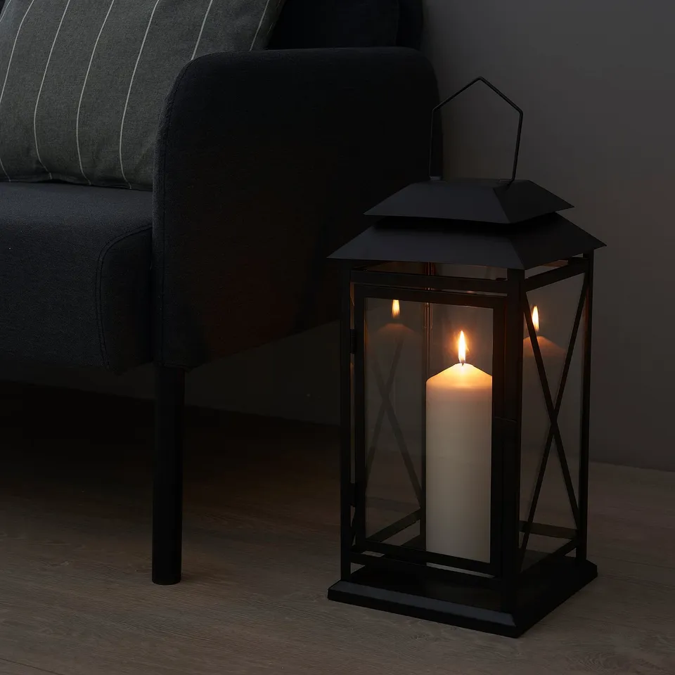 FENOMEN Unscented pillar candle, natural, 23 cm 90 hr