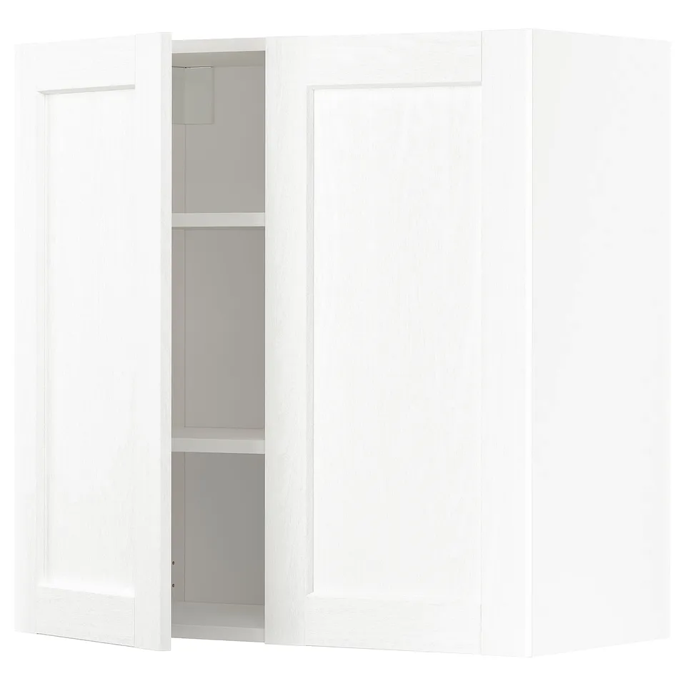 METOD kitchen cabinet in white with adjustable shelf.