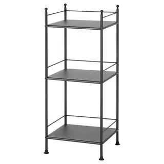 FRÖSJÖN shelving unit, black, 40x96 cm