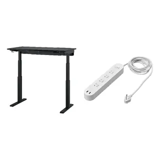 KOPPLA/MITTZON set: desk sit/stand + 4-way socket with 2 USB ports