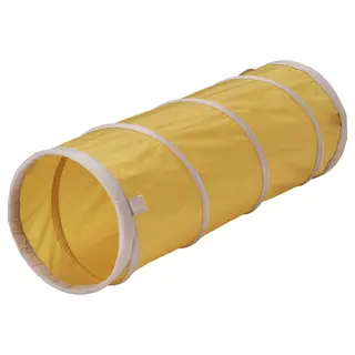 DVÄRGMÅS play tunnel, yellow/beige, Length 126 cm