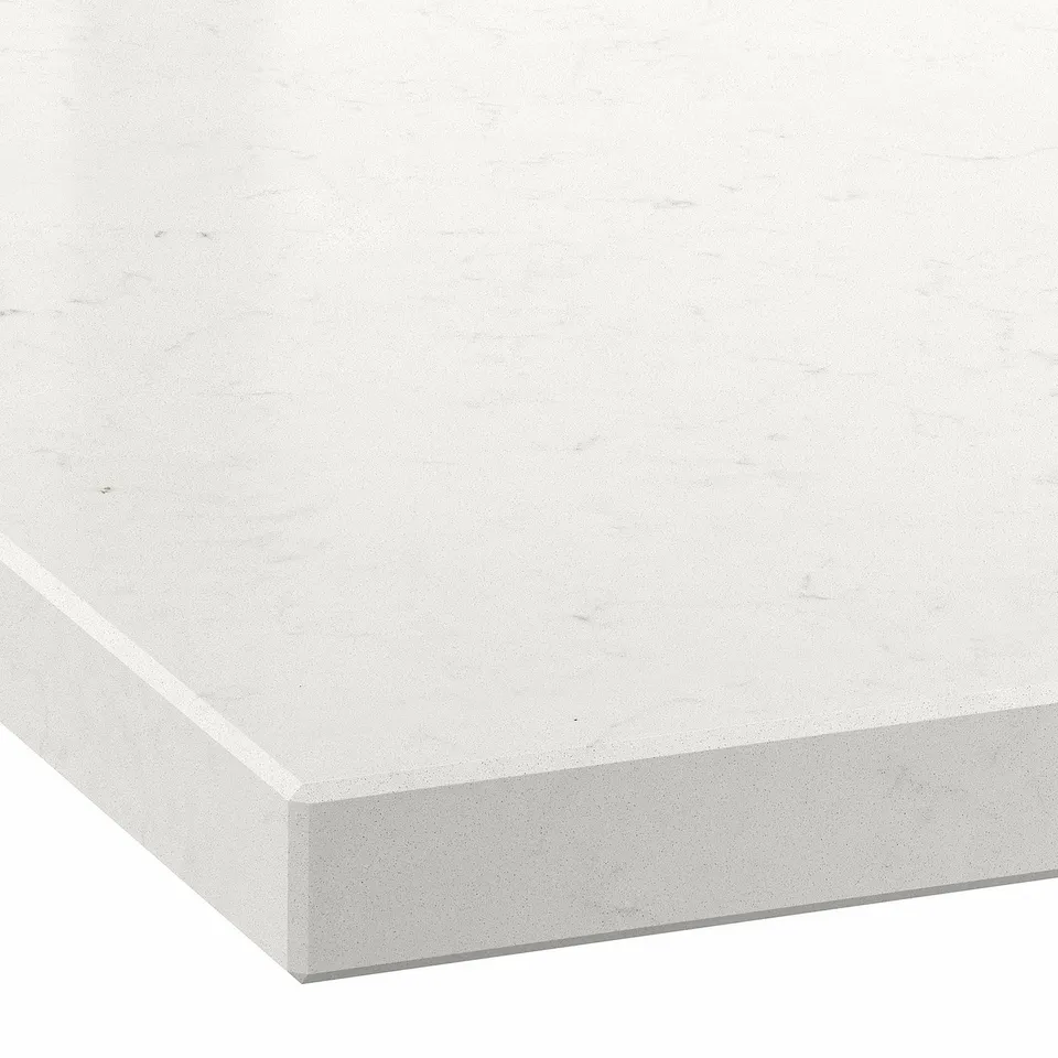 LOCKEBO Custom made worktop, off-white marble effect/glass composite, 1 m²x4.0 cm