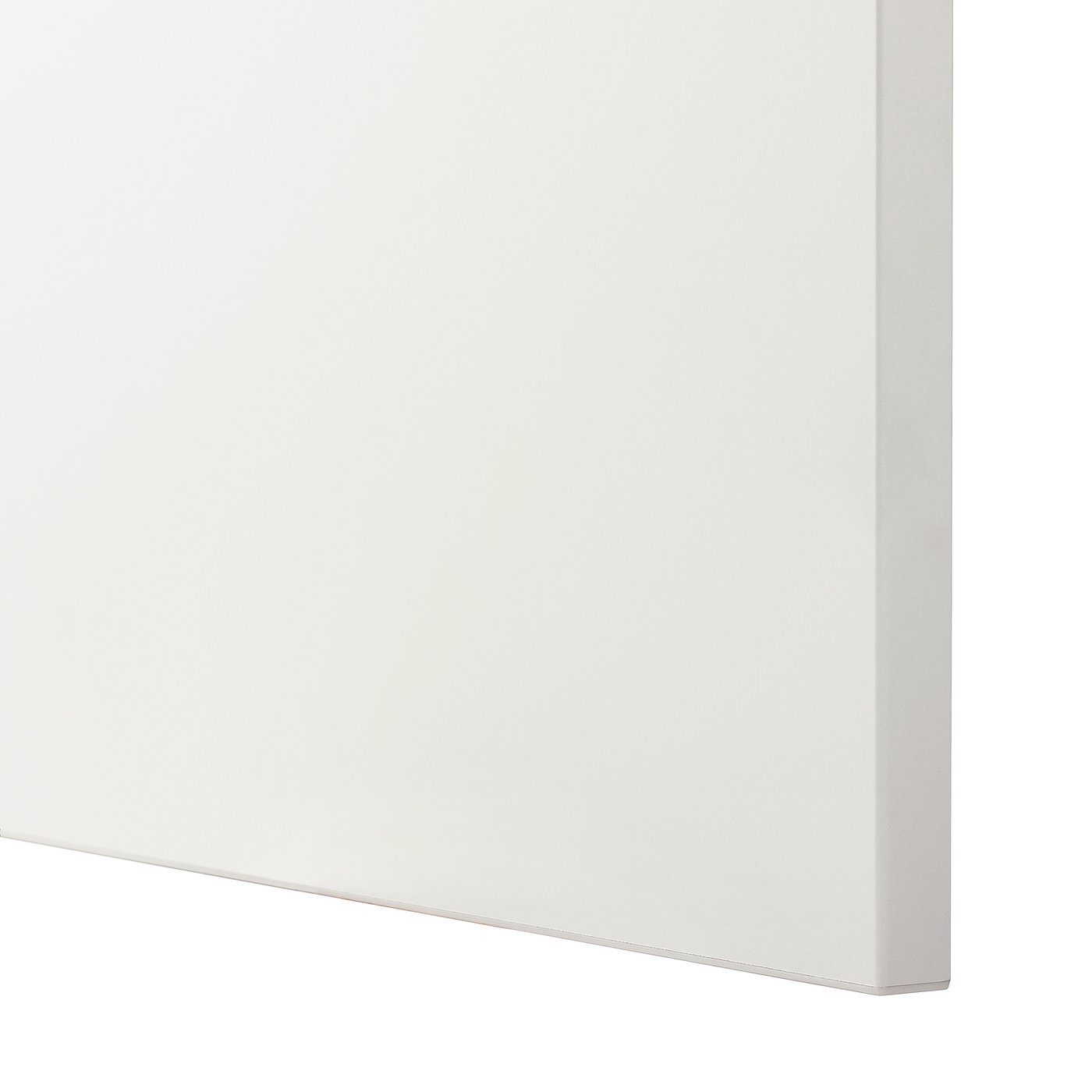 Clean, white ikea BESTÅ unit with sleek lines and adjustable shelves, mounted on wall.
