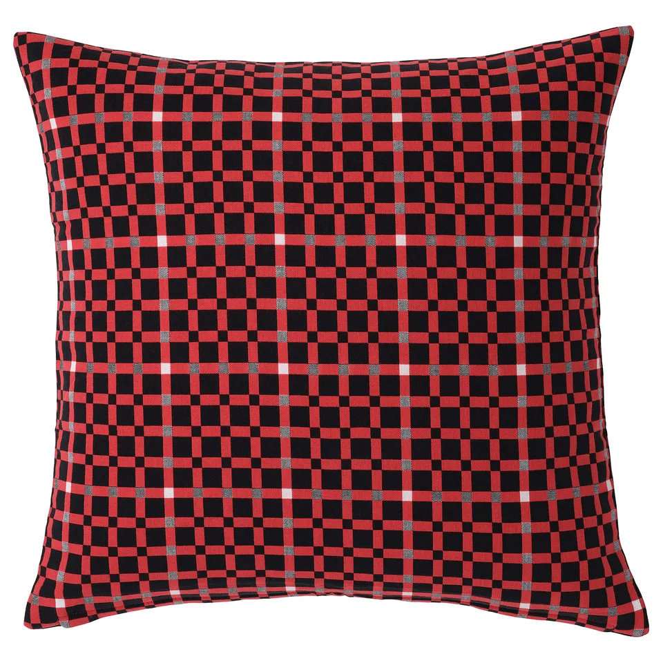 VINTERFINT Cushion cover, check pattern red, 50x50 cm