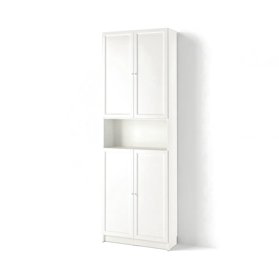 BILLY / OXBERG Bookcase w doors/extension unit, white, 80x30x237 cm