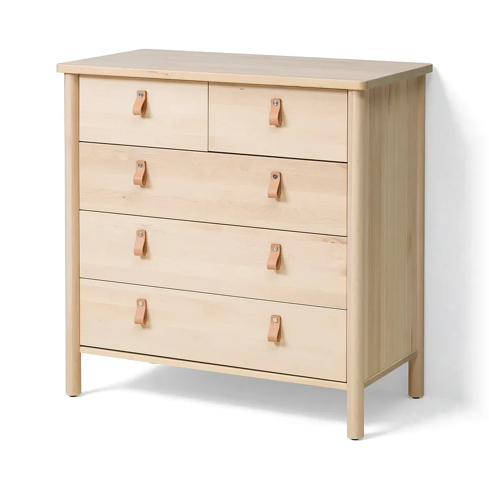 BJÖRKSNÄS Chest of 5 drawers, birch, 90x47x90 cm