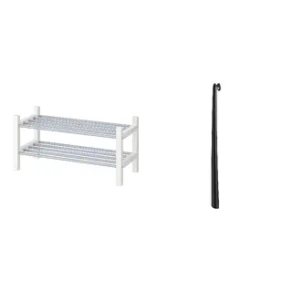 OMTÄNKSAM/TJUSIG set: shoe rack + shoehorn
